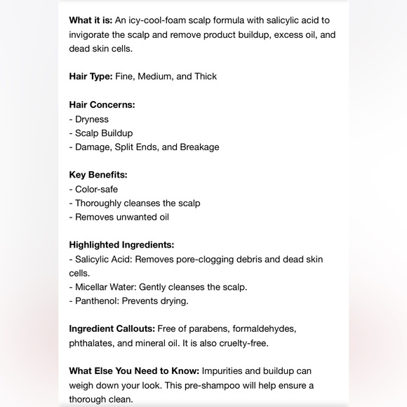 NEW FULL SIZE BUMBLE AND BUMBLE SUNDAY PRE SHAMPOO SCALP RESET FOAM 150ml - Picture 7 of 8